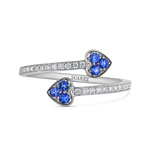 Romeo y Julieta ring 0,18 carats blue sapphires, SO21009-OBDZA_V