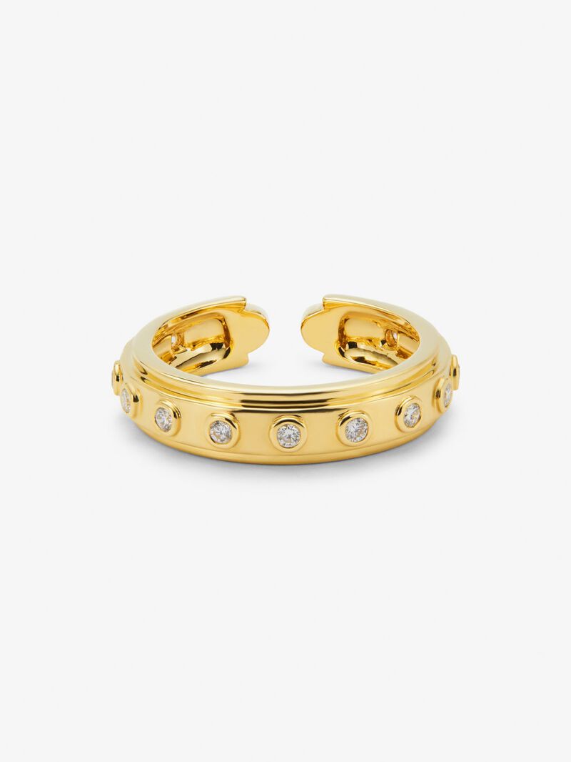 18K yellow gold ring with 16 brilliant-cut diamonds with a total of 0.28 cts image number 2