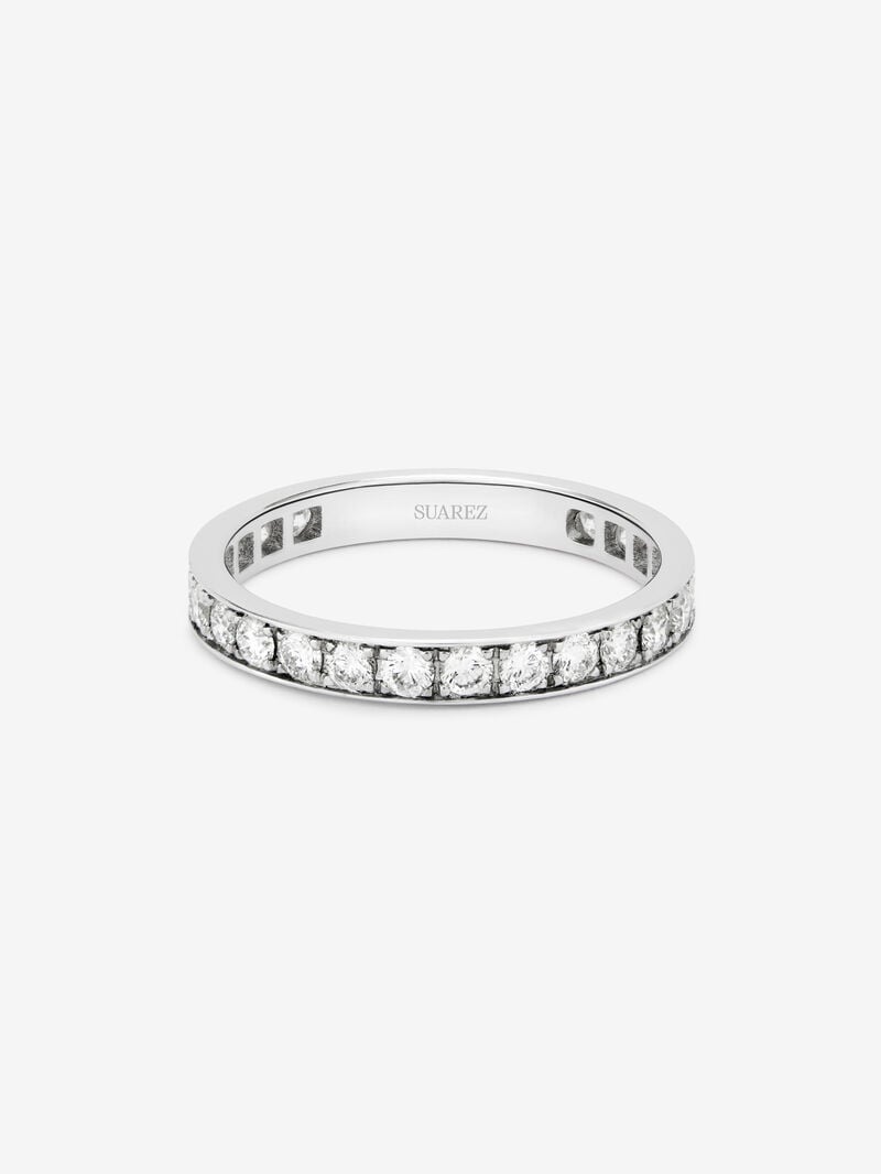 White Gold Commitment Ring with Diamond image number 3