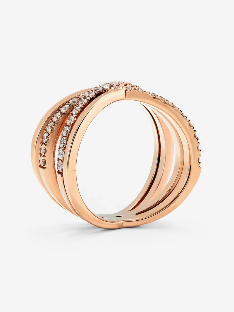 18K rose gold cross ring with 40 brilliant-cut diamonds with a total of 0.56 cts image number 4