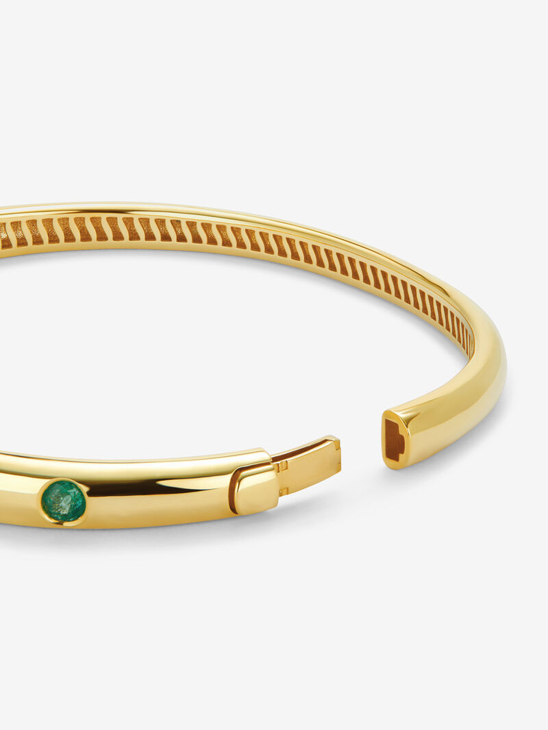 18K yellow gold bracelet with 1.02 ct brilliant cut emeralds image number 4