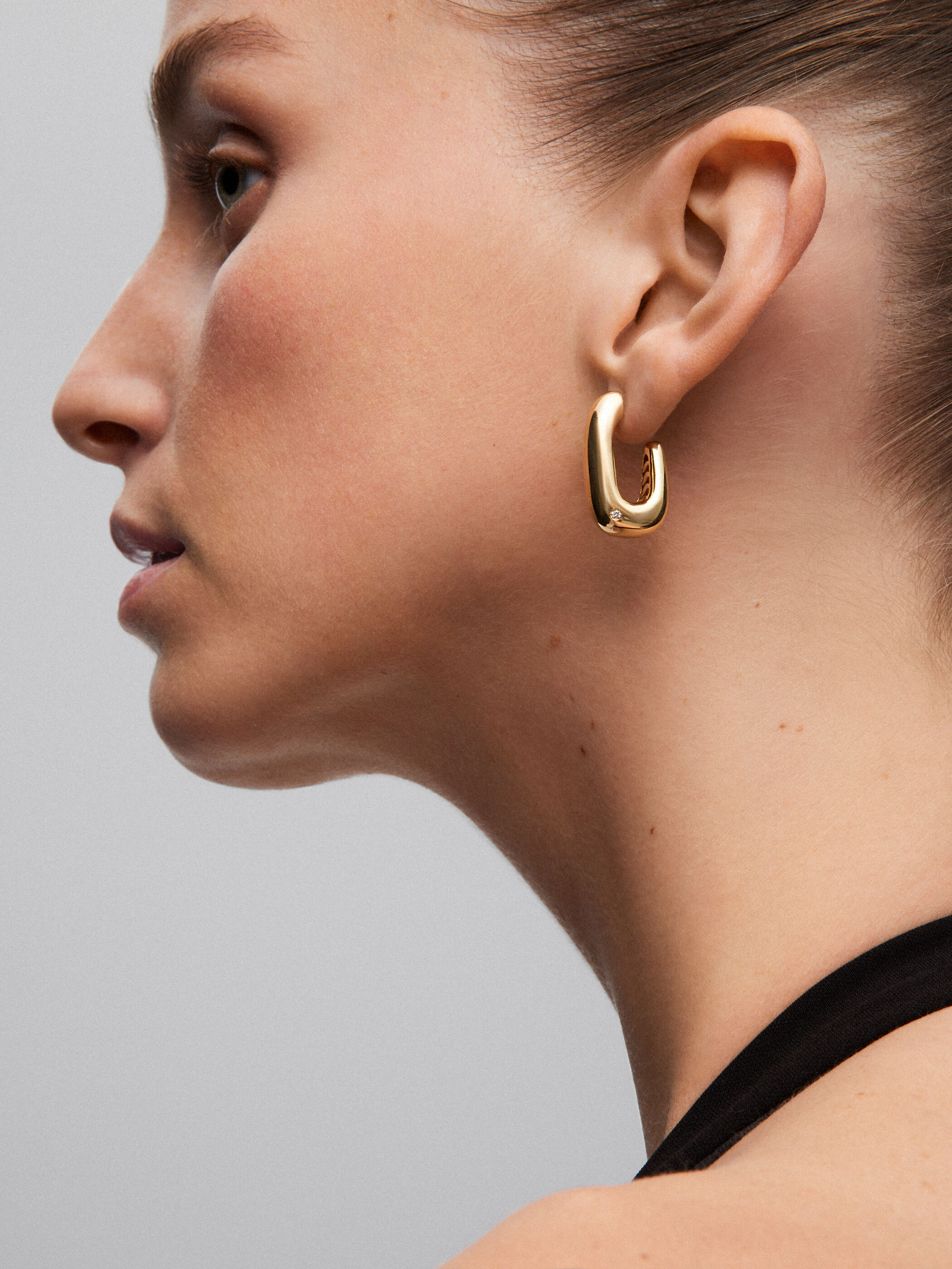 Large 18k gold hoop earrings store