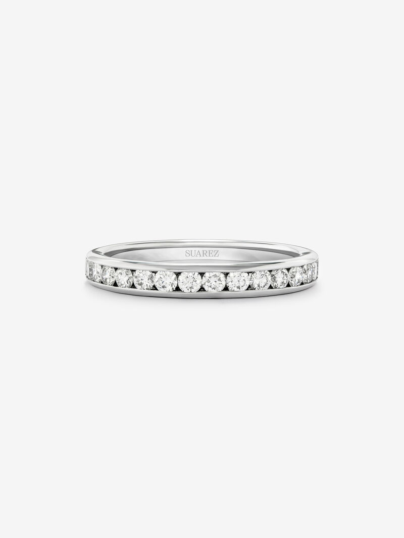 Half ring in 18K white gold with 16 brilliant-cut diamonds with a total of 0.5 cts image number 2