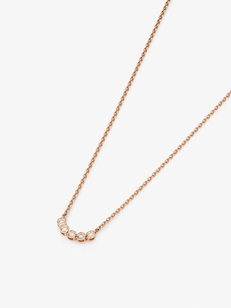 18K Rose Gold Choker Necklace with Diamonds image number 2