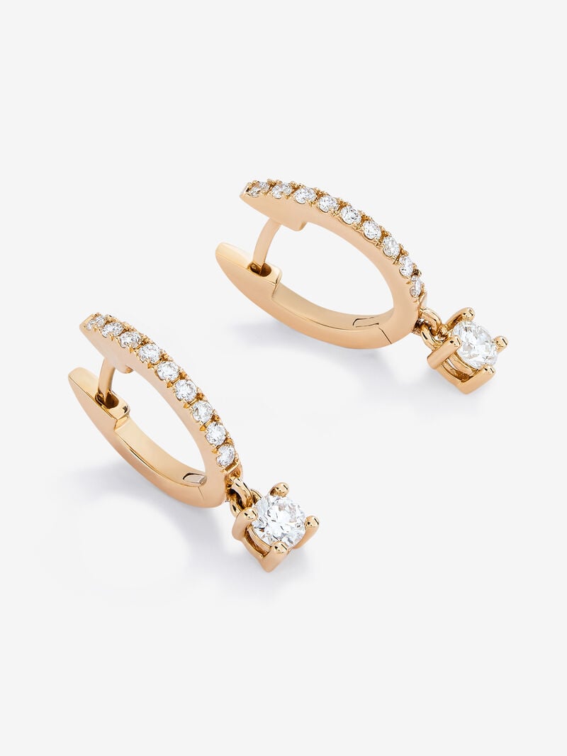 18K rose gold earrings with 20 brilliant-cut diamonds with a total of 0.38 cts image number 2