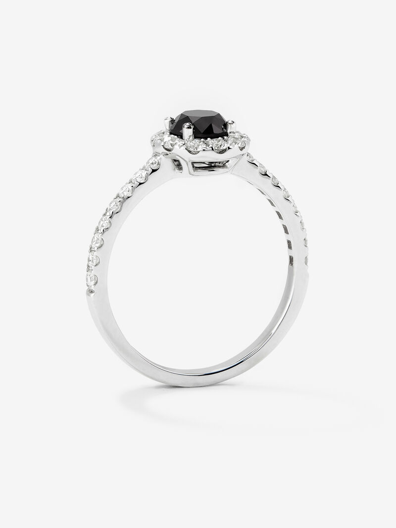 18K gold orla ring with black diamond and white diamond image number 4