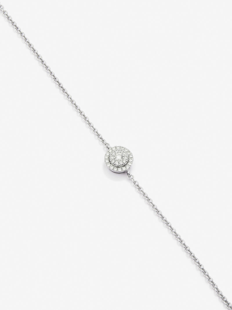 18K White Gold Diamond Circle Chain Bracelet image number 2