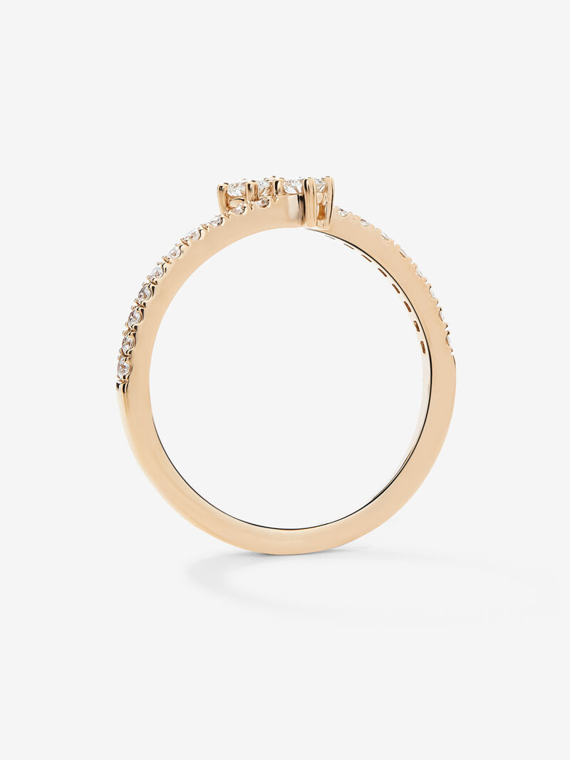 You and Me ring in 18K rose gold with diamonds. image number 4