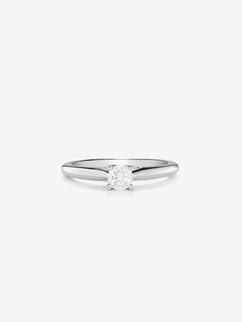 18K White Gold Commitment Ring with Diamond image number 2