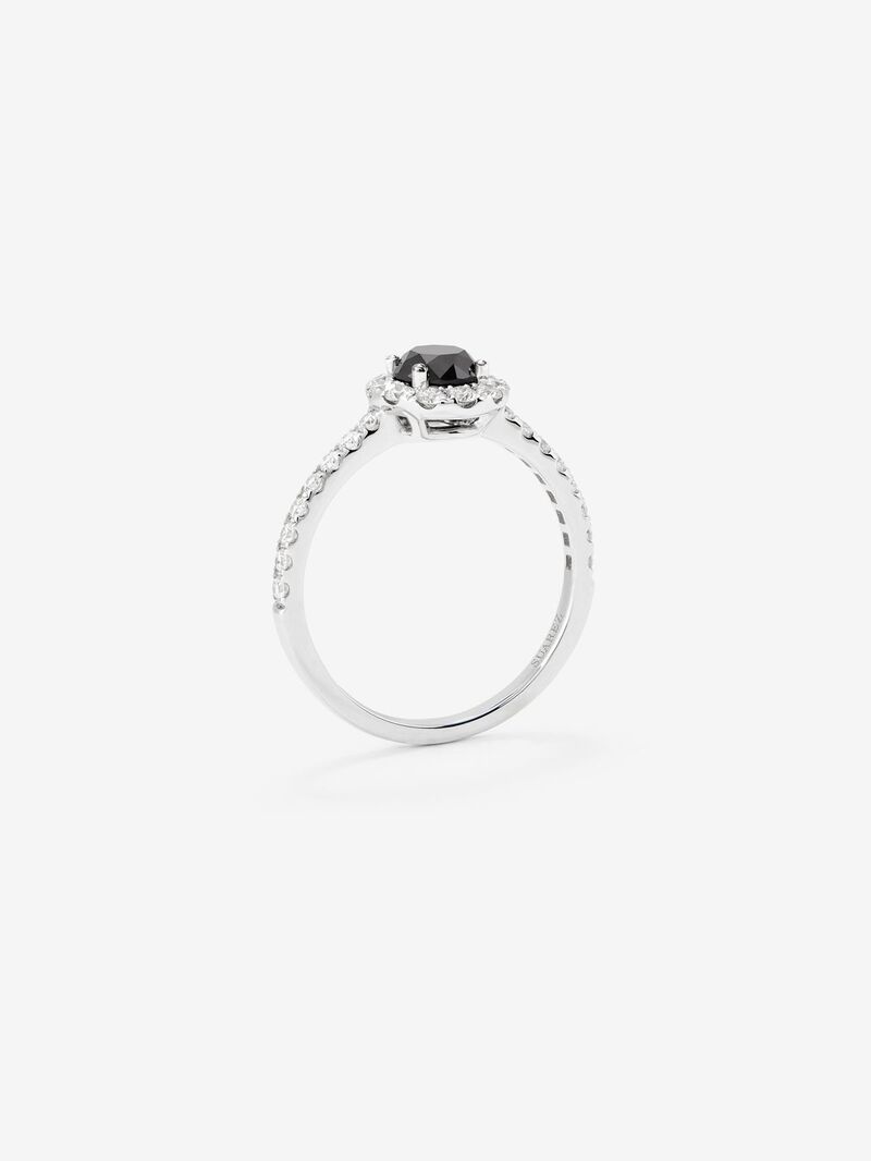 18K gold orla ring with black diamond and white diamond image number 4