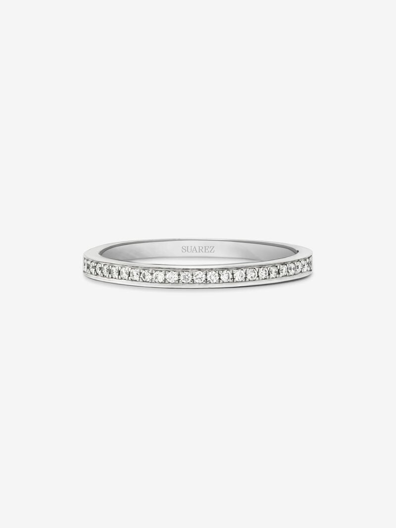 Half ring in 18K white gold with 24 brilliant-cut diamonds with a total of 0.12 cts image number 1