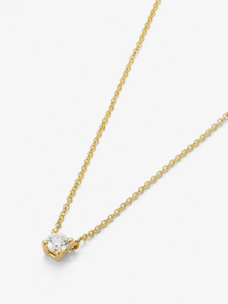 18K yellow gold solitaire pendant with 0.15 ct brilliant cut diamond image number 2