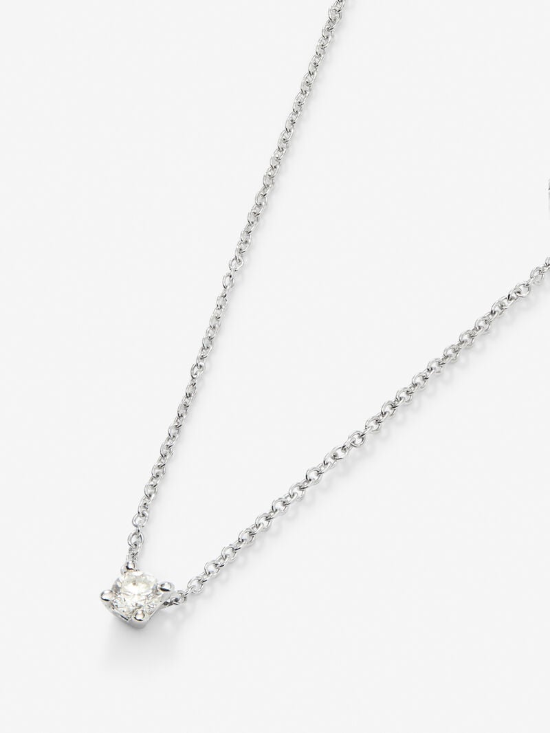 18K white gold chain pendant with solitary diamond image number 2