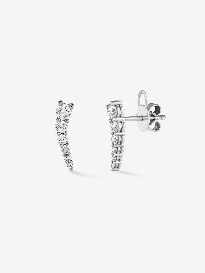 18K White Gold Climber Earrings with Diamonds image number 0