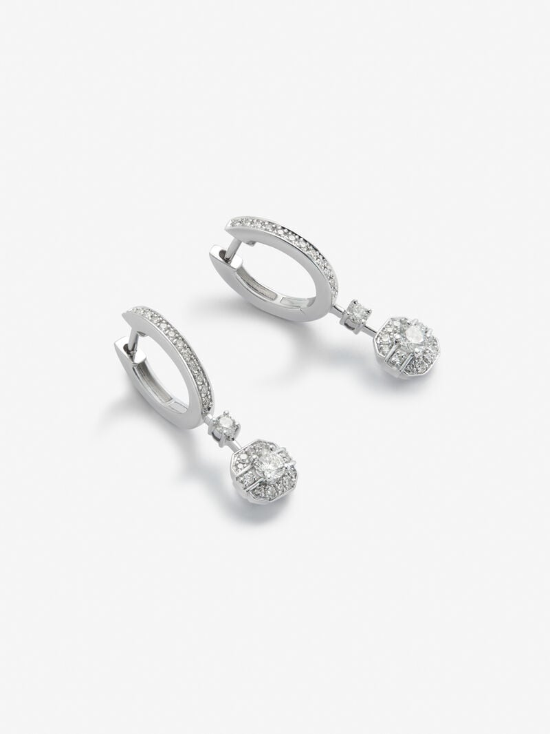 18K white gold earrings with 52 brilliant-cut diamonds with a total of 0.45 cts image number 2