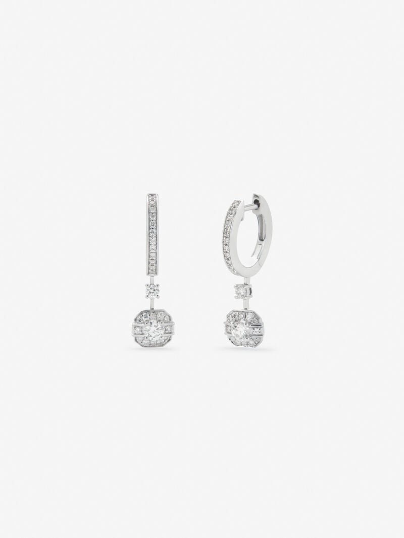 18K white gold earrings with 52 brilliant-cut diamonds with a total of 0.45 cts image number 0