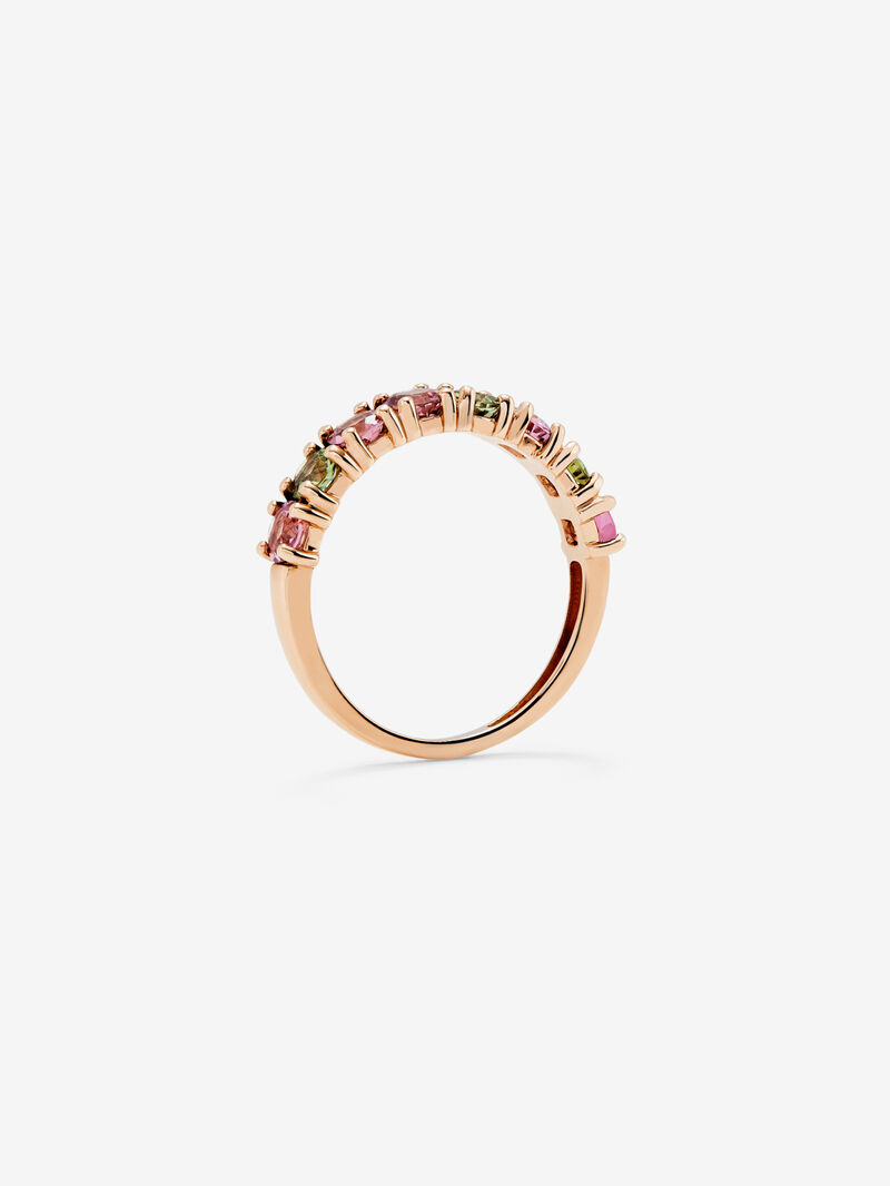 Half-eternity ring in 18K rose gold with tourmaline image number 4