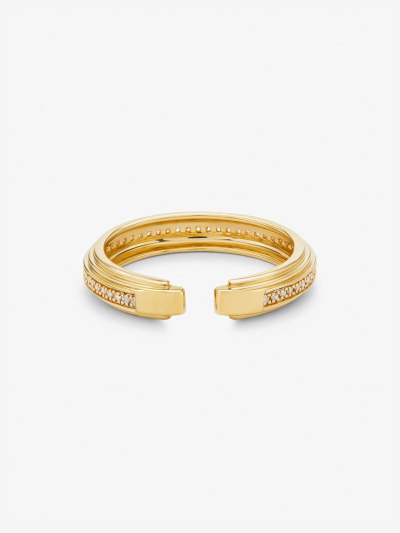 18K yellow gold ring with 50 brilliant-cut diamonds with a total of 0.15 cts image number 2
