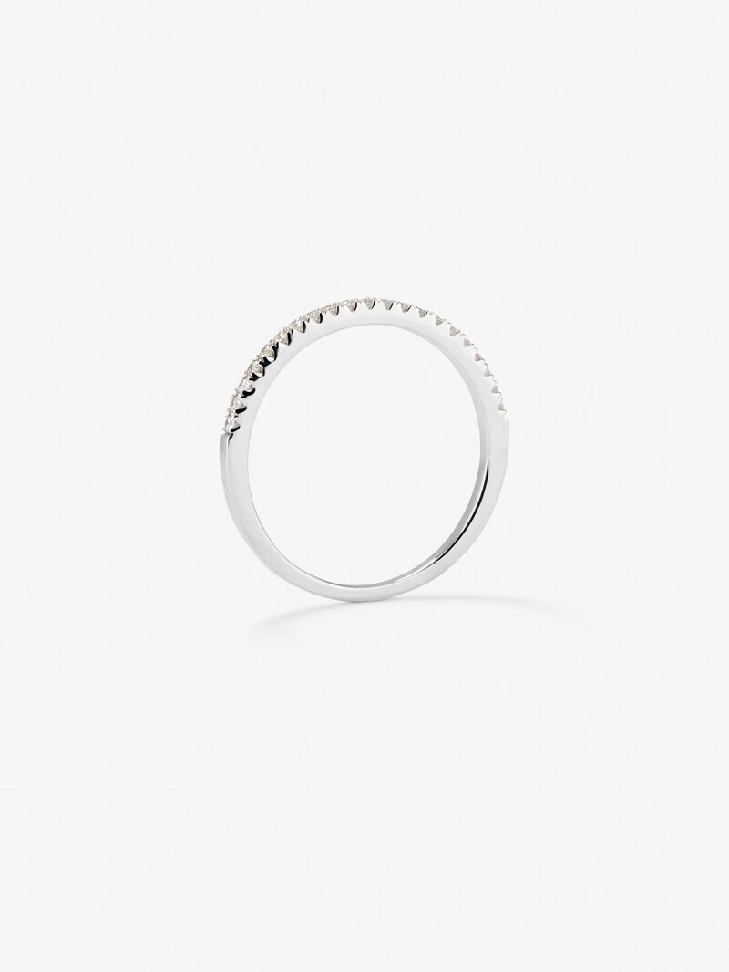 18K white gold medium engagement ring with diamonds image number 6
