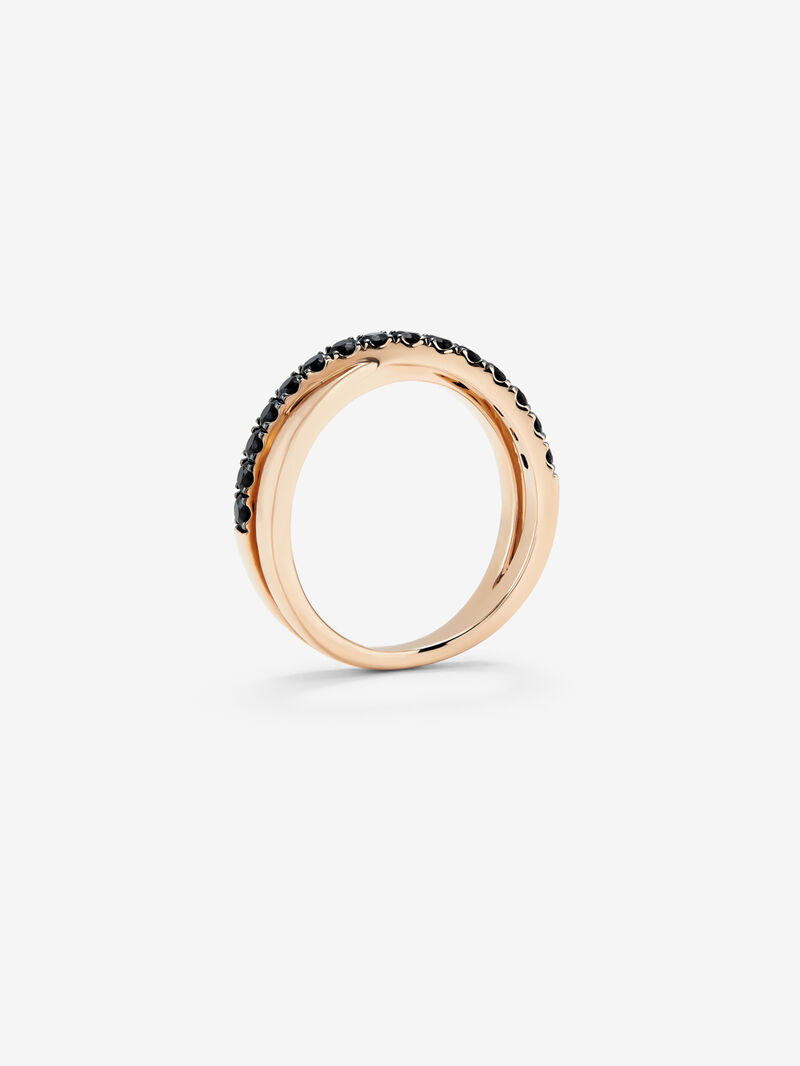 18K Rose Gold Crossed Ring with Spinel image number 4