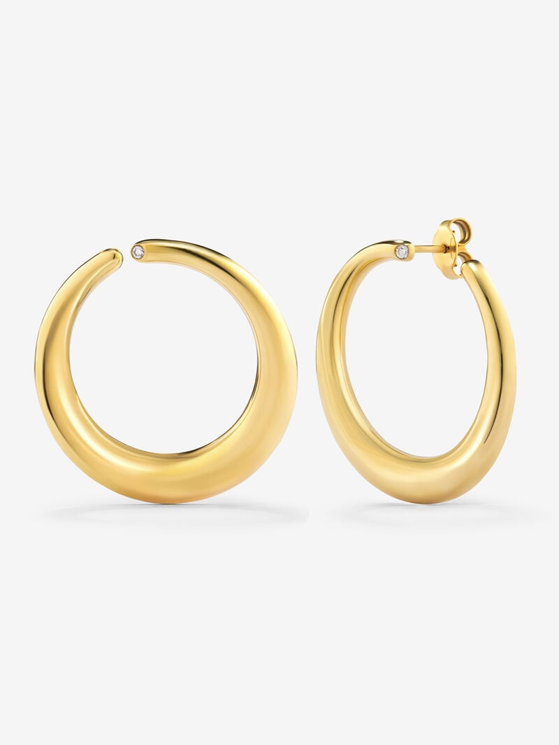 Extrao Big Smooth Earrings 18k yellow gold with diamond image number 0
