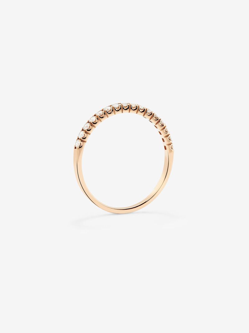 Half ring in 18K rose gold with 13 brilliant-cut diamonds with a total of 0.39 cts image number 4