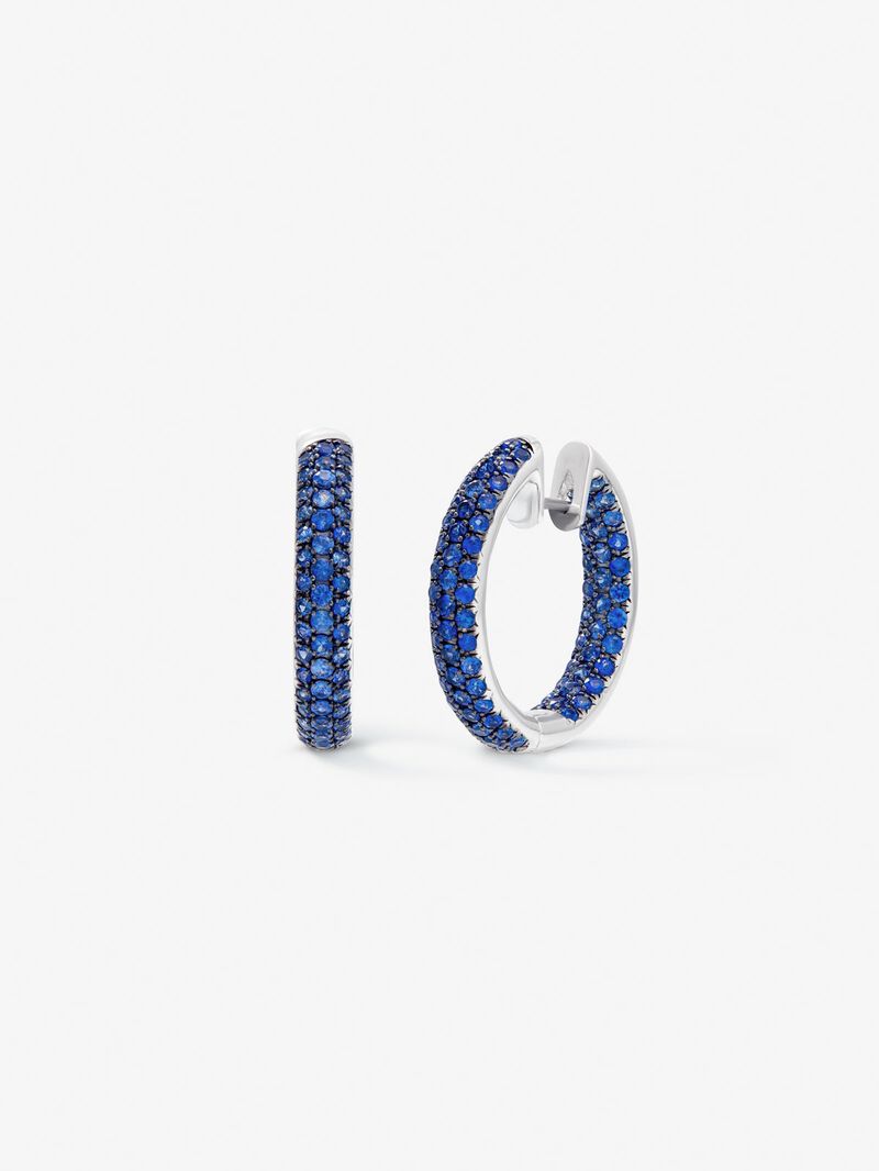 925 silver ring earrings with sapphires image number 0
