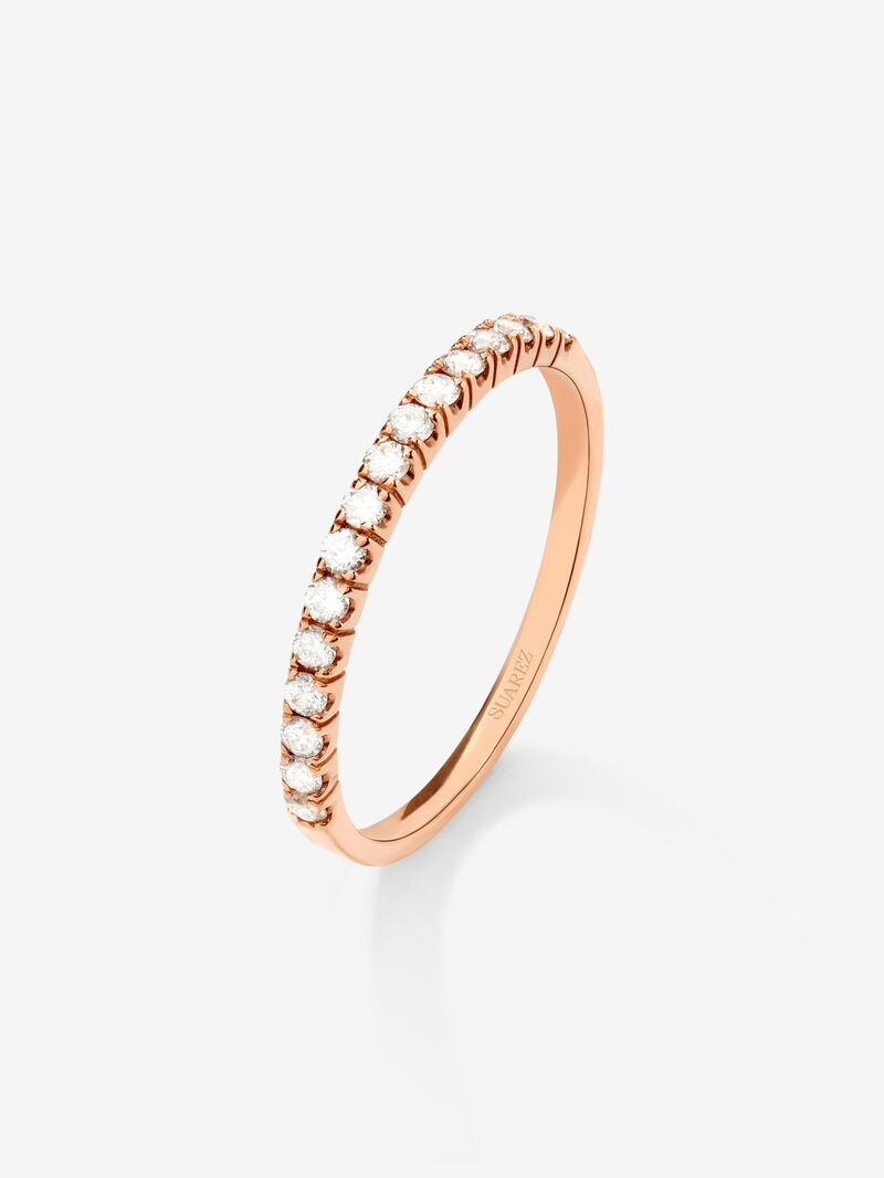 Half ring in 18K rose gold with 16 brilliant-cut diamonds with a total of 0.22 cts image number 0