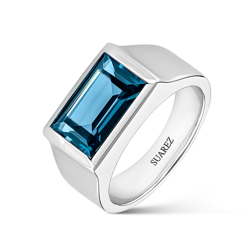 Blue Berlin ring 3,38 carats London topaz, SO21046-AGTPLN_V