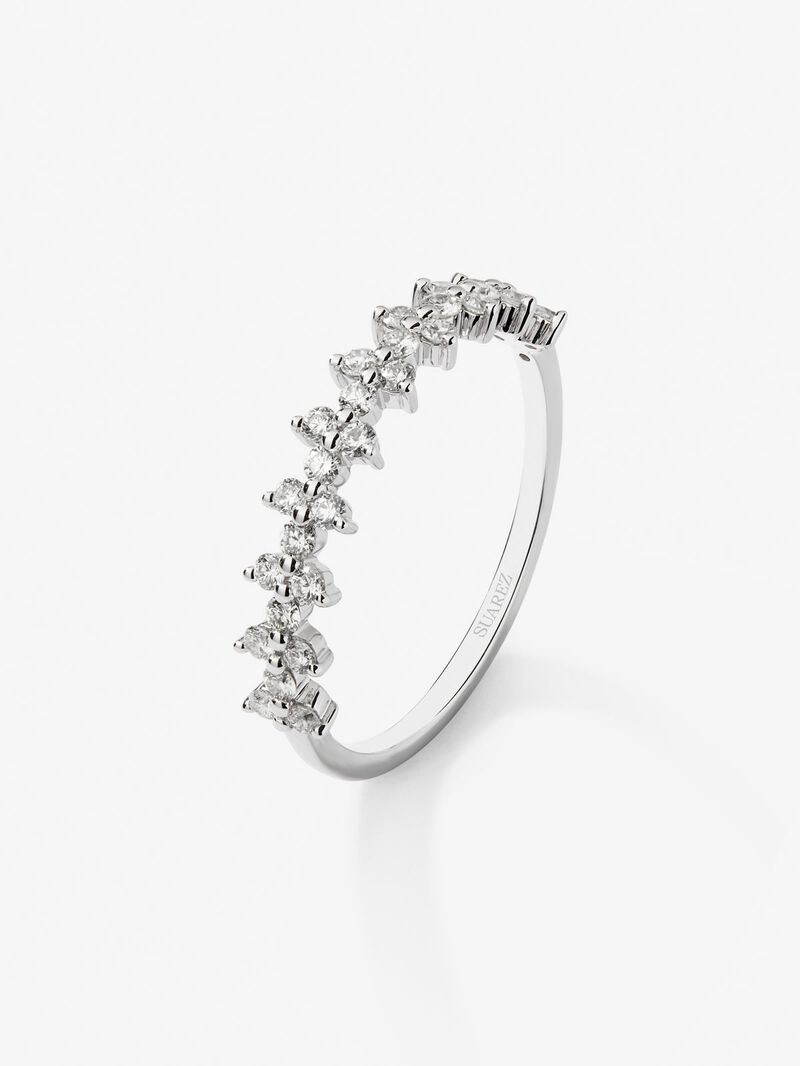 18K white gold ring with 30 brilliant-cut diamonds with a total of 0.38 cts image number 0