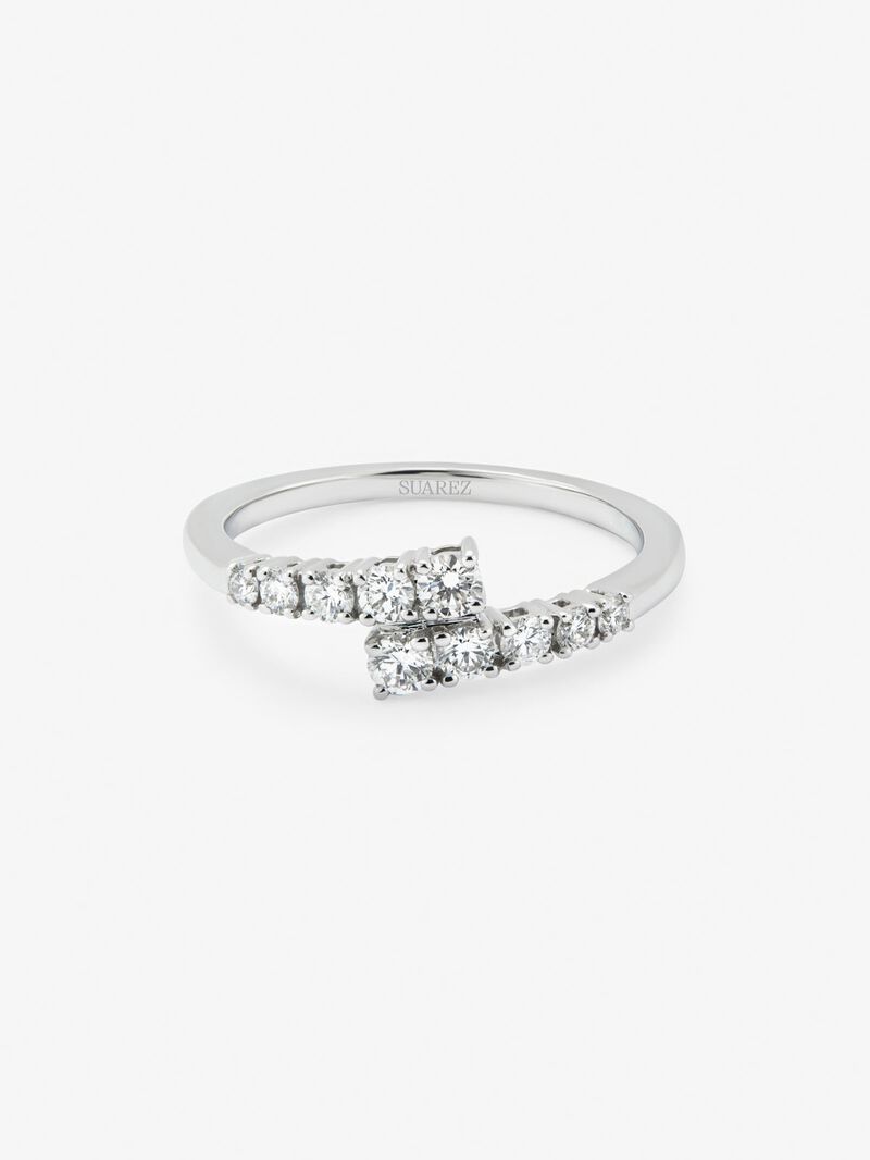 You and me ring in 18K white gold with 10 brilliant-cut diamonds with a total of 0.4 cts image number 2