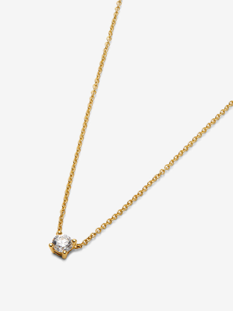 18K yellow gold necklace with 0.30 ct brilliant-cut central diamond image number 1