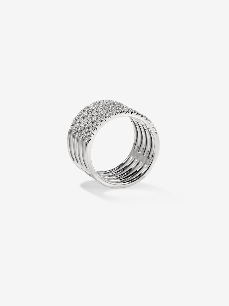 18K white gold multi-arm ring with 80 brilliant-cut diamonds with a total of 0.8 cts image number 2