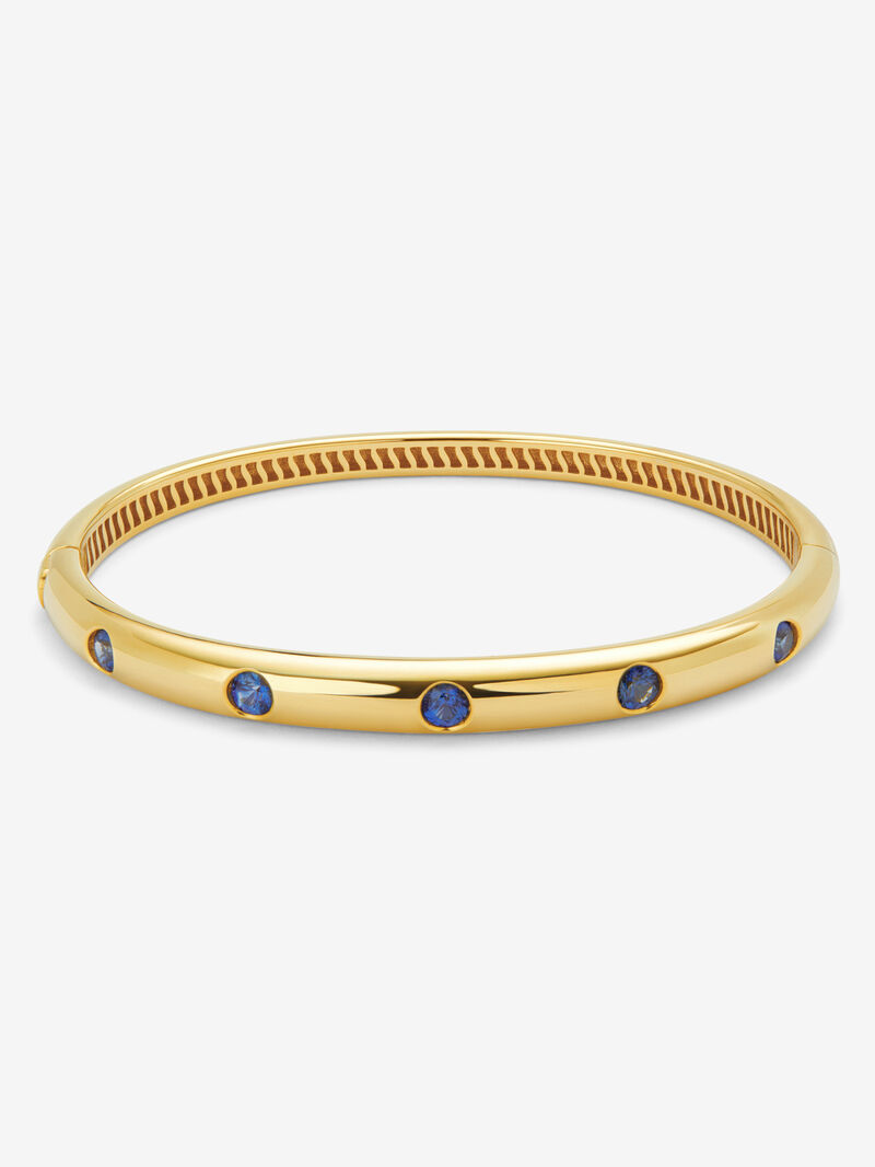 18K yellow gold bracelet with 1.69 ct brilliant-cut blue sapphires image number 0
