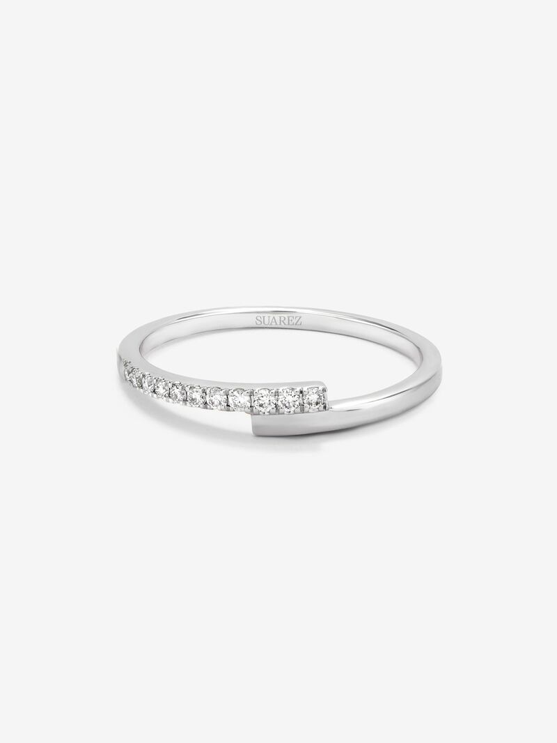 You and me ring in 18K white gold with 11 brilliant-cut diamonds with a total of 0.1 cts image number 1