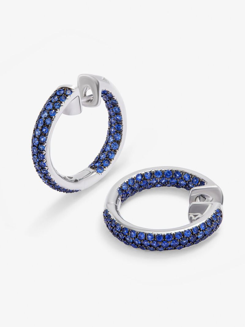 925 silver ring earrings with sapphires image number 2