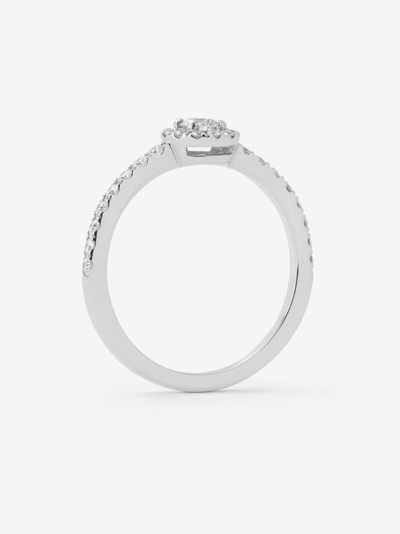 18K white gold ring with central brilliant-cut diamond of 0.15 cts and border and arm of 28 brilliant-cut diamonds with a total of 0.3 cts image number 4