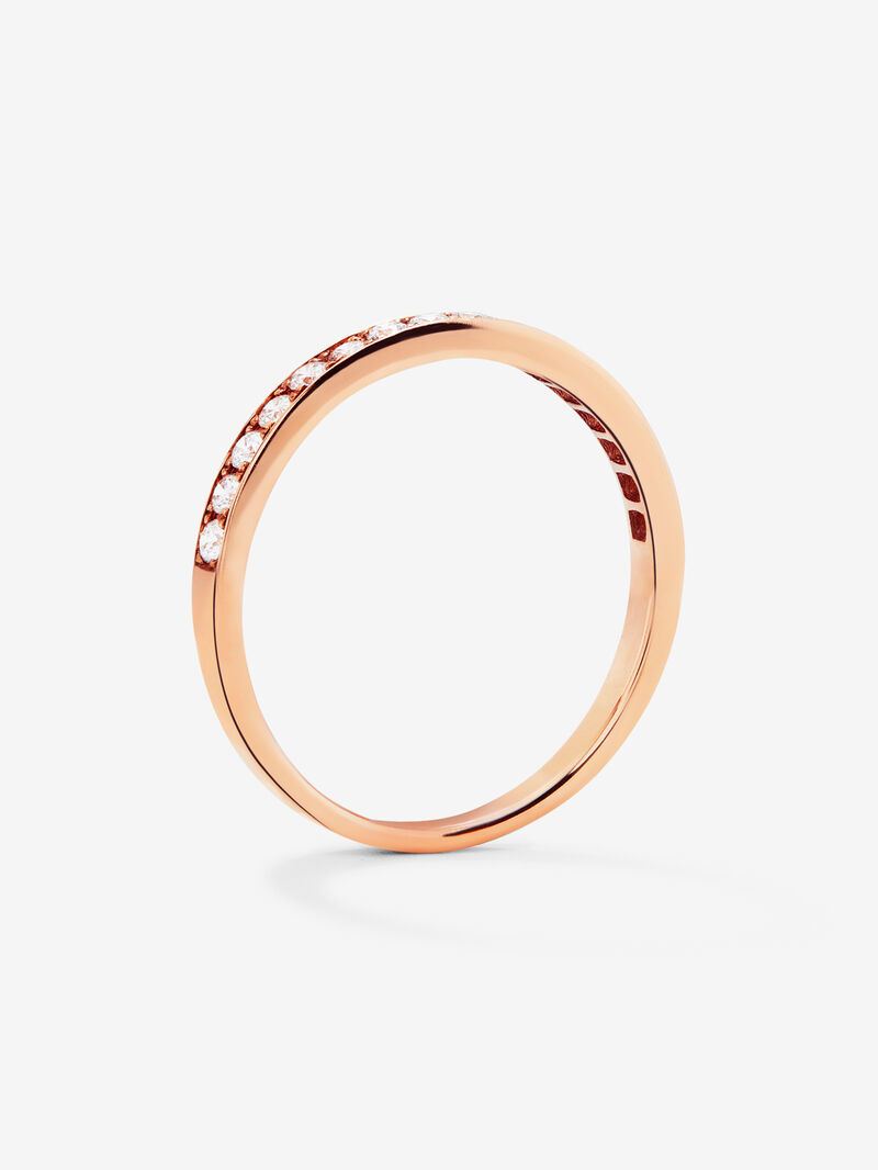 Half ring in 18K rose gold with 16 brilliant-cut diamonds with a total of 0.25 cts image number 4