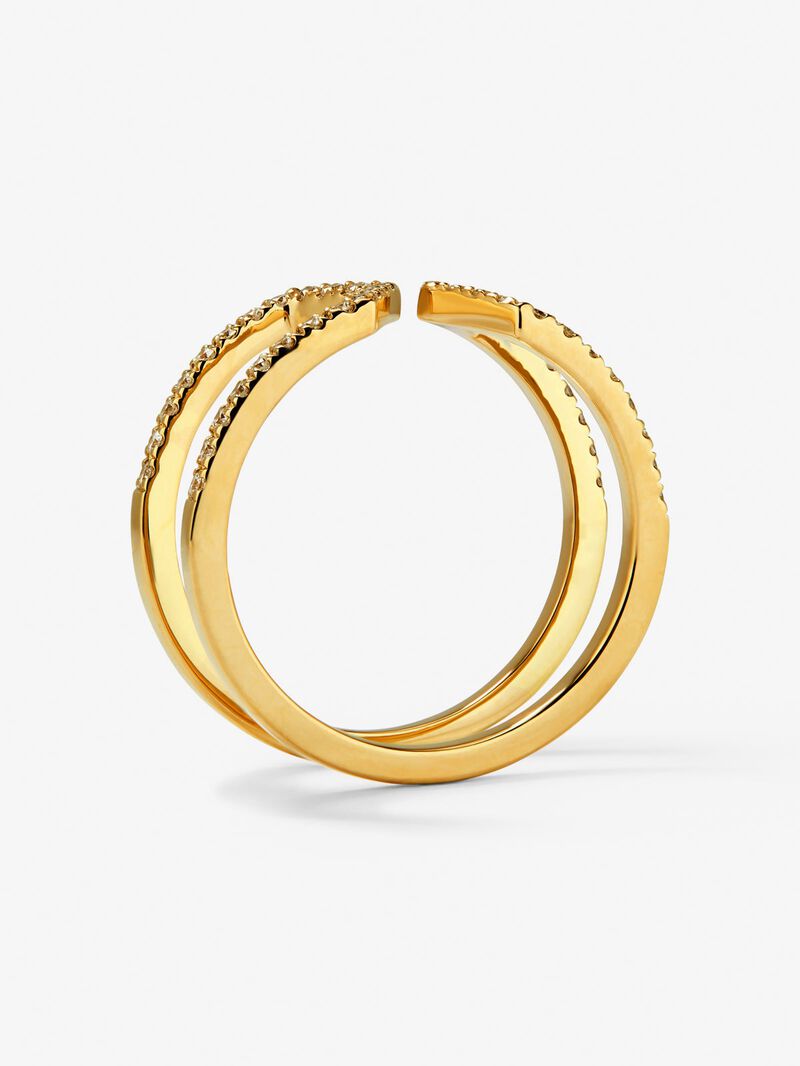 18K yellow gold ring with 46 brilliant-cut diamonds with a total of 0.37 cts image number 4
