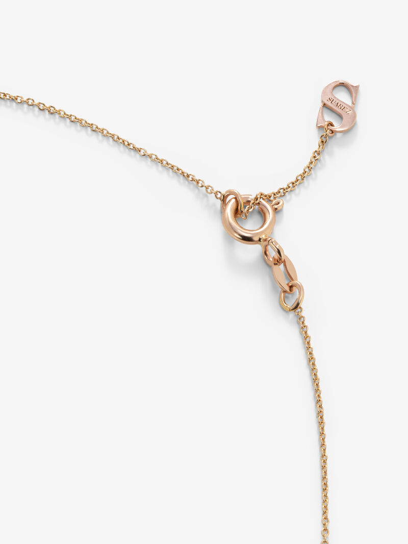 18K Rose Gold Pendant Chain with Ruby and Diamonds image number 4
