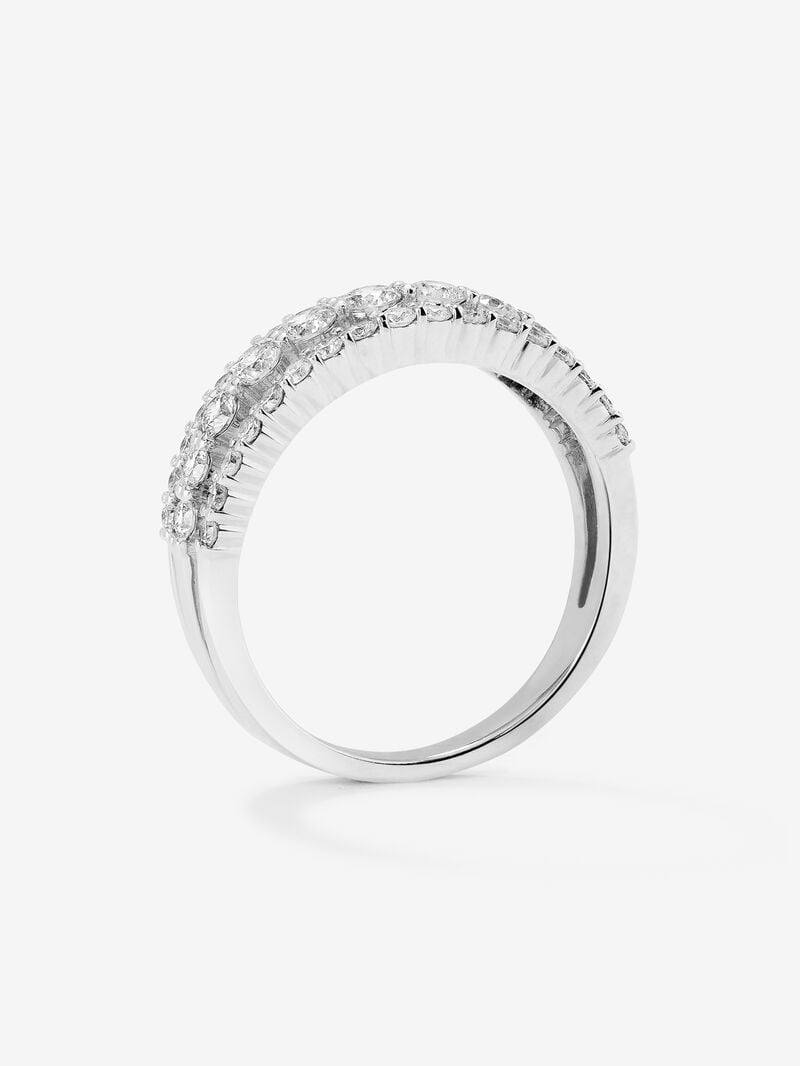 18K white gold triple ring with 45 brilliant-cut diamonds with a total of 0.93 cts image number 4