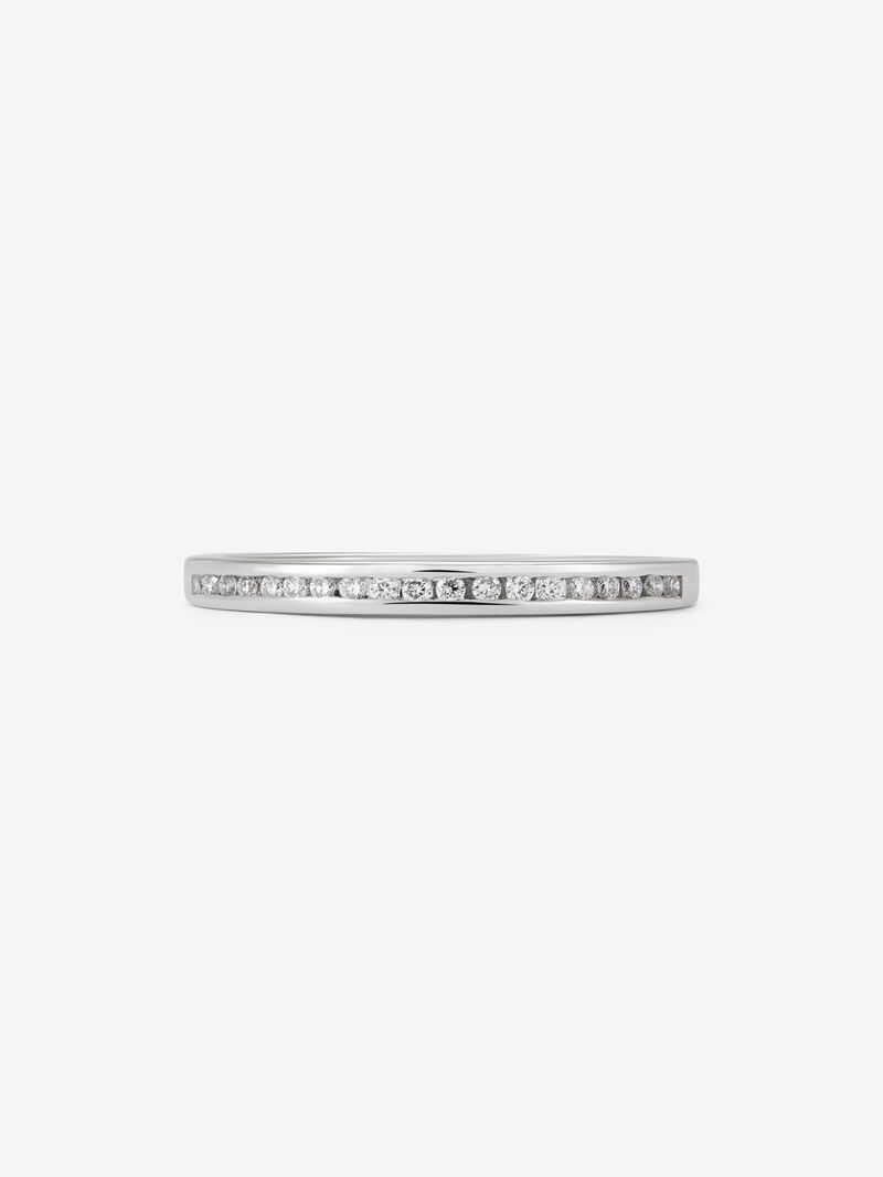 Half ring in 18K white gold with 19 brilliant-cut diamonds with a total of 0.1 cts image number 2
