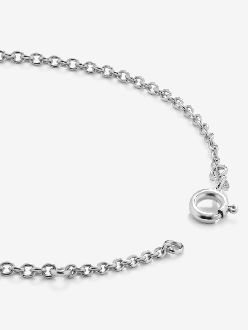18K white gold chain bracelet with solitary diamond and diamond urla image number 2