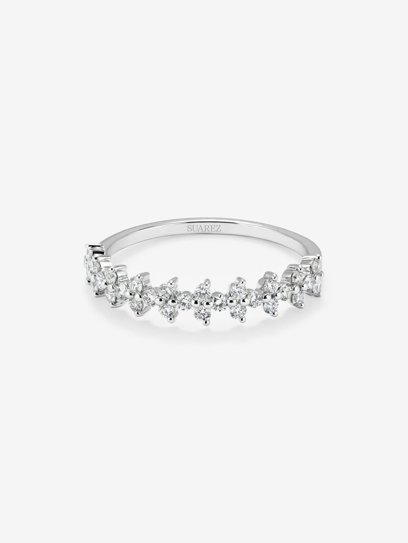 18K white gold ring with 30 brilliant-cut diamonds with a total of 0.38 cts image number 2