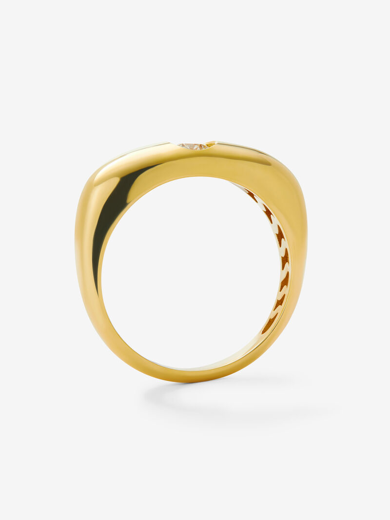 18K yellow gold ring with 0.2 ct brilliant cut diamond image number 4