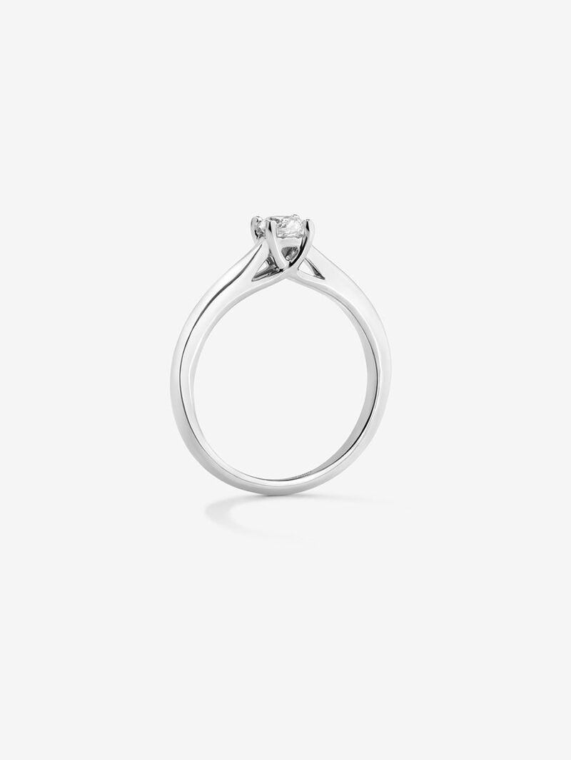 18K white gold solitaire ring with 0.08 ct brilliant cut diamond image number 3