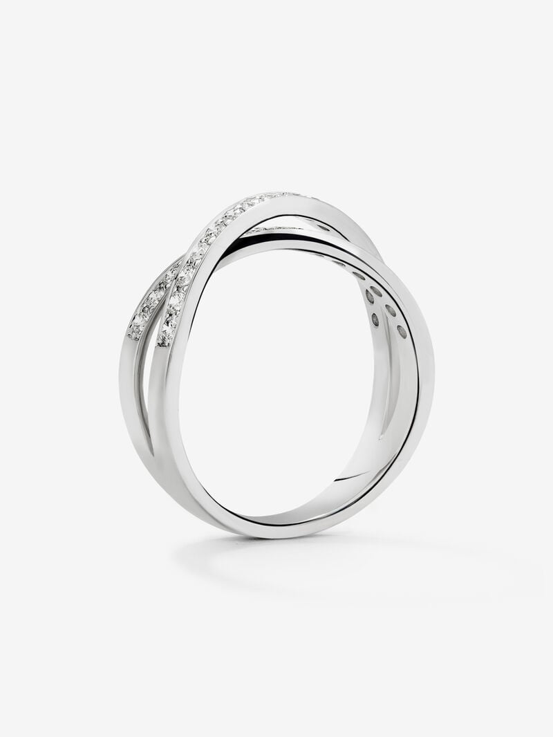 18K white gold cross ring with 30 brilliant-cut diamonds with a total of 0.48 cts image number 4