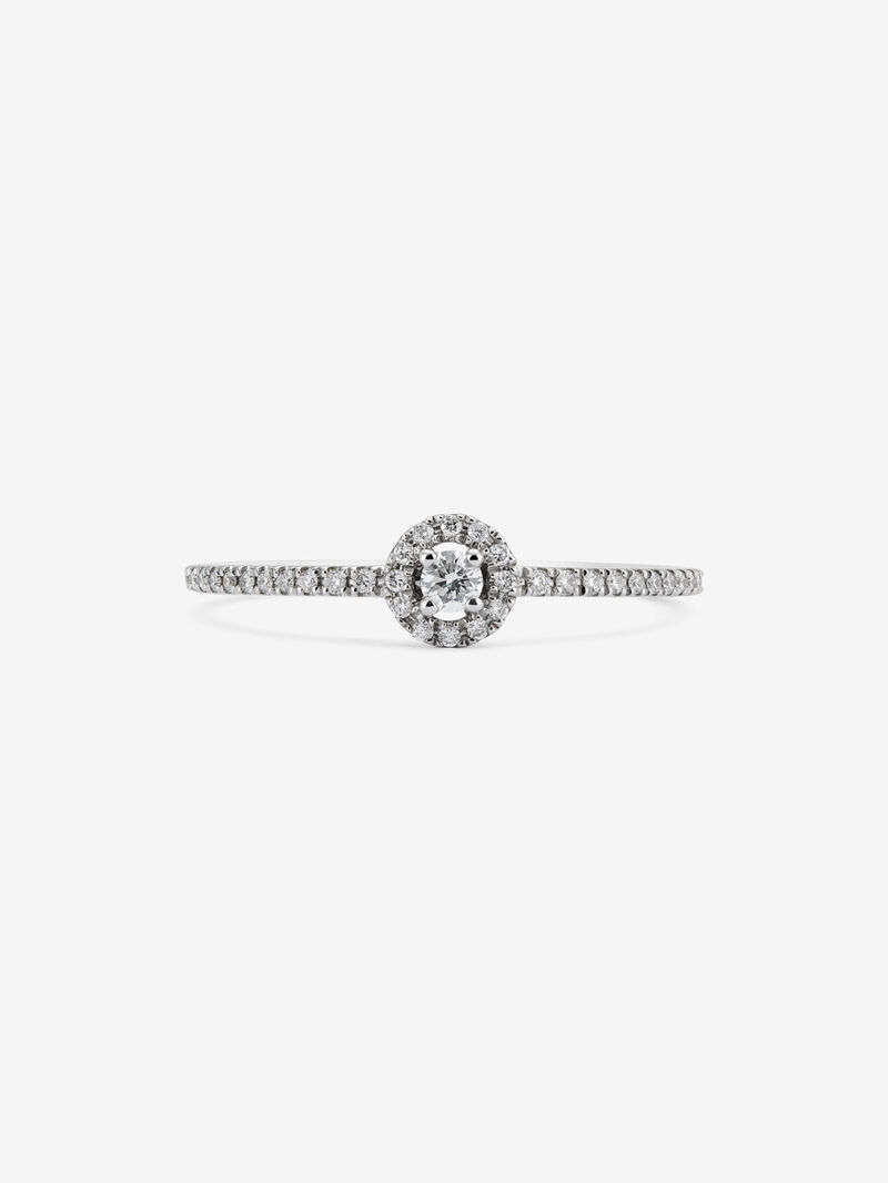 18K white gold ring with 39 brilliant-cut diamonds with a total of 0.16 cts image number 2