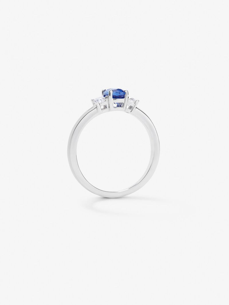 18K White Gold Trek Type with 0.49 cts and diamonds in 0.2 cts bright size sapphir image number 4