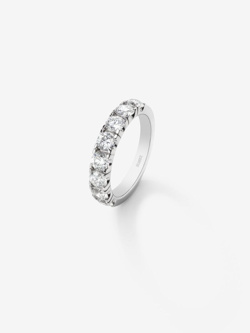 Half ring in 18K white gold with 9 brilliant-cut diamonds with a total of 0.81 cts image number 0